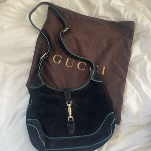 Gucci Jackie Black and Teal Hobo Bag